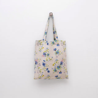 Linen Tales Flowers on Light Natural Linen Tote Bag - Linen Tales B2B 1