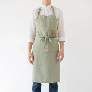 Sage Linen Chef Apron - Linen Tales B2B 1